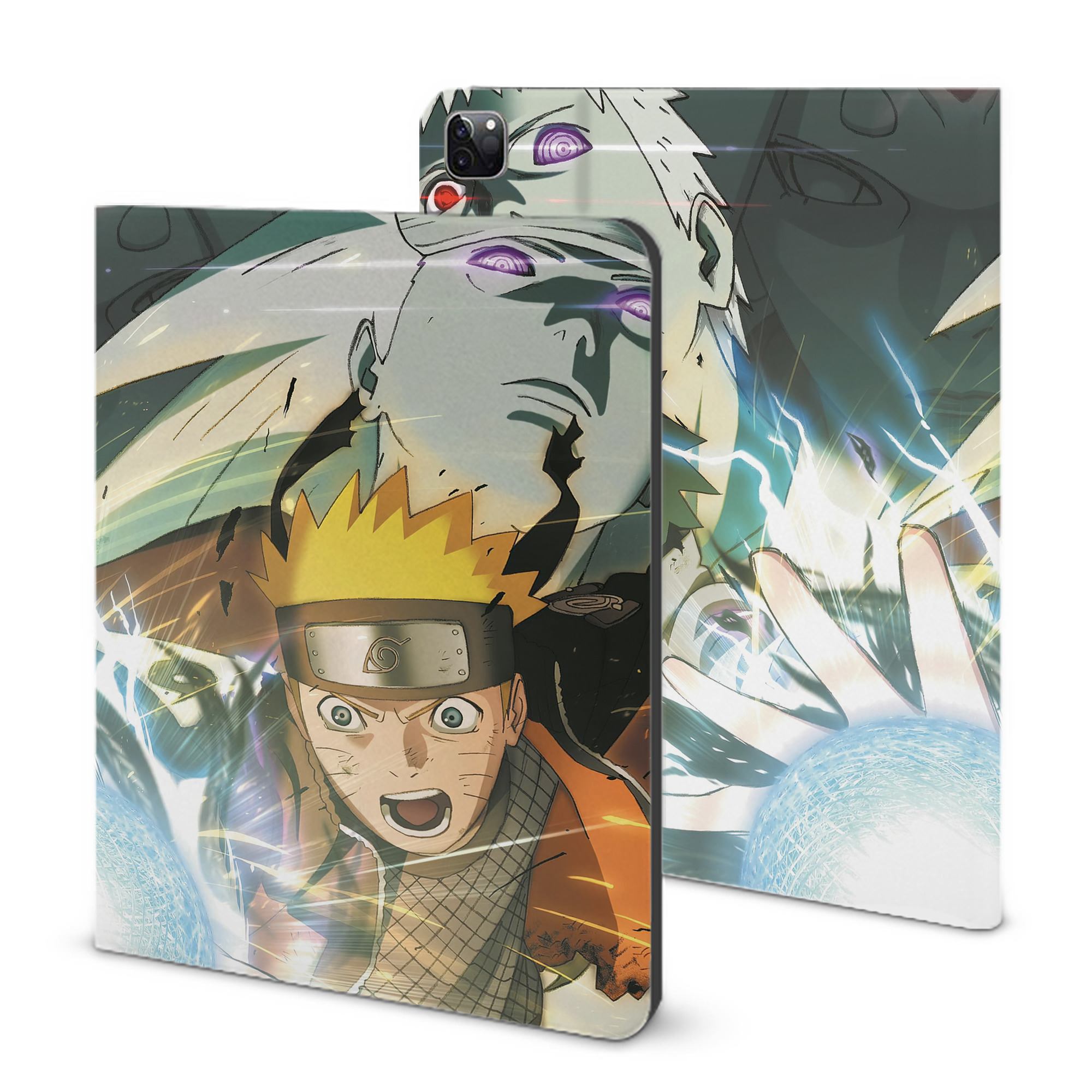 （画像用） NARUTO -ナルト- NARUTO -ナルト- 疾風伝 IPad ケース ブック型 PUレザー TPU 耐衝撃 軽量 薄型 ペン収納なし 全面保護 IPad 各モデル対応